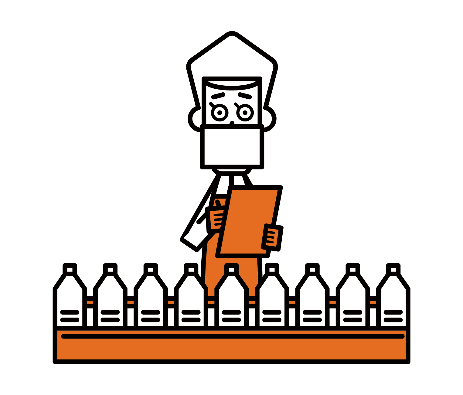 Illustration of an employee of a beverage manufacturer (female)
