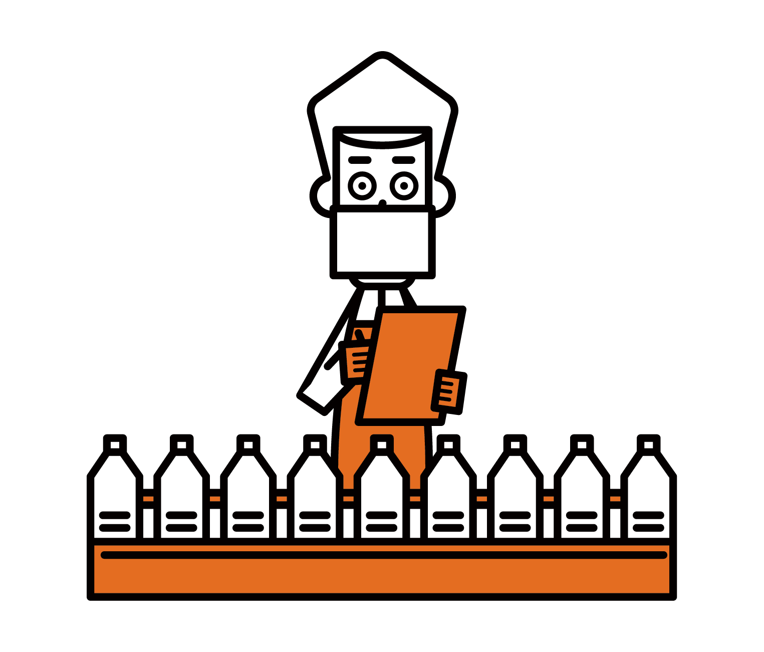 Illustration of an employee of a beverage manufacturer (male)