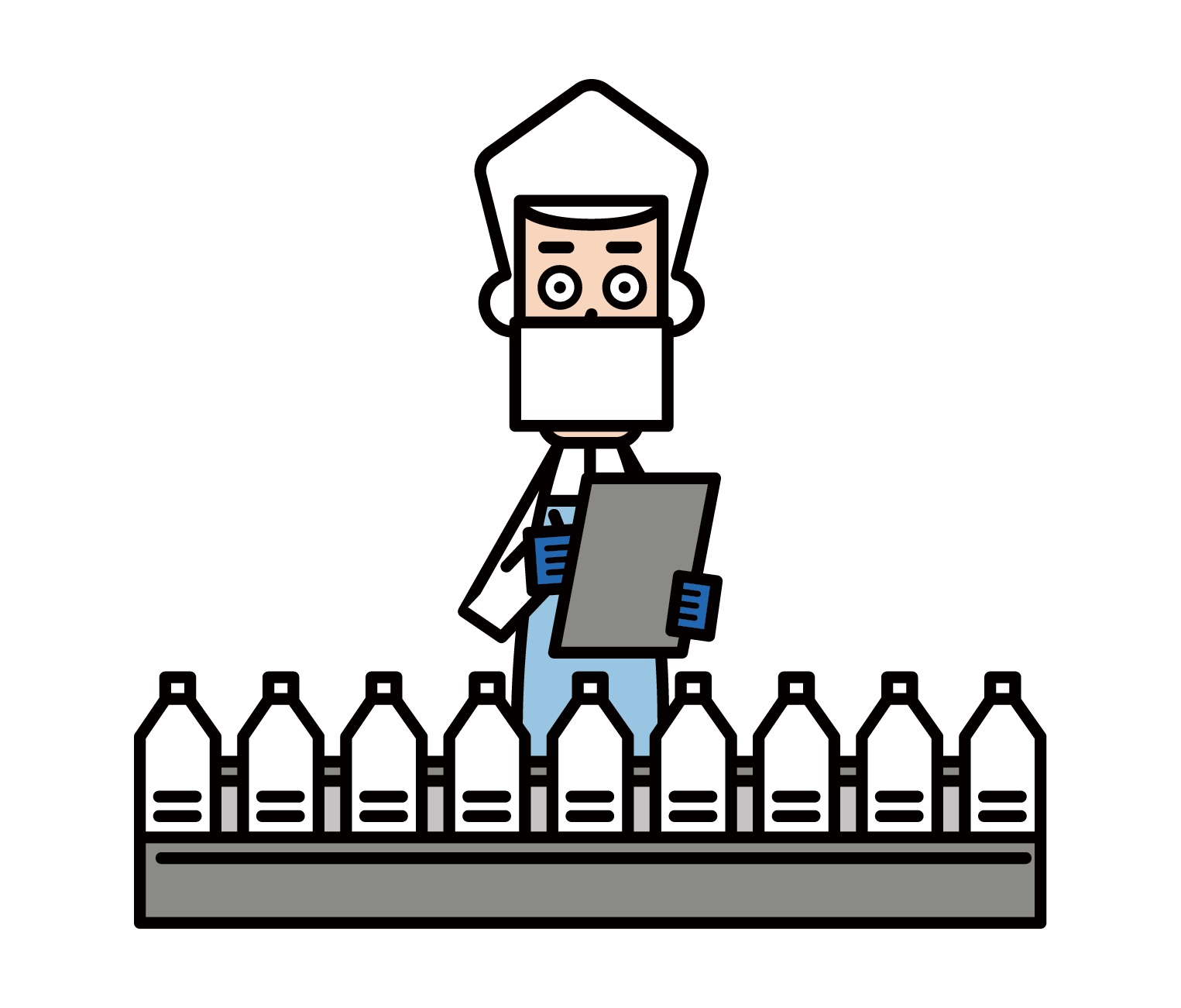 Illustration of an employee of a beverage manufacturer (female)