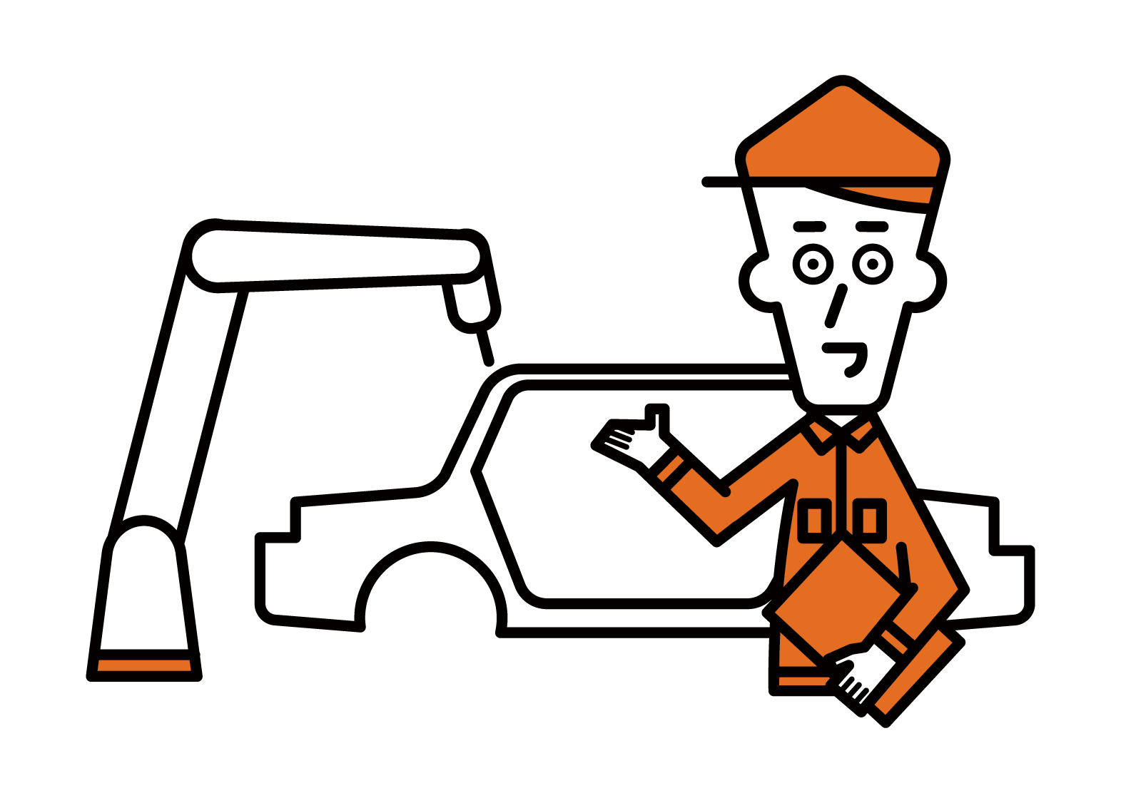 汽車製造商員工（男性）的插圖