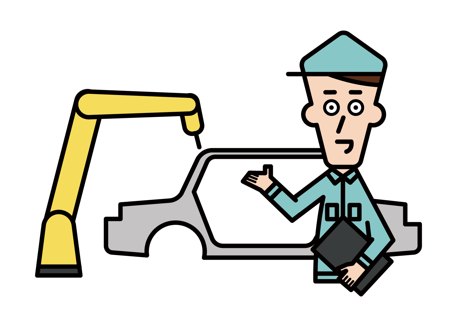 Illustration of an employee of an automobile manufacturer (male)
