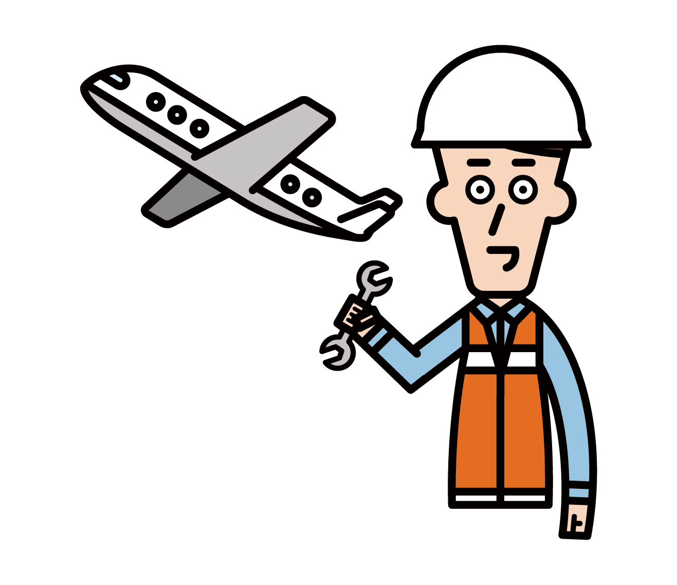 Illustration of an aviation mechanic (male)