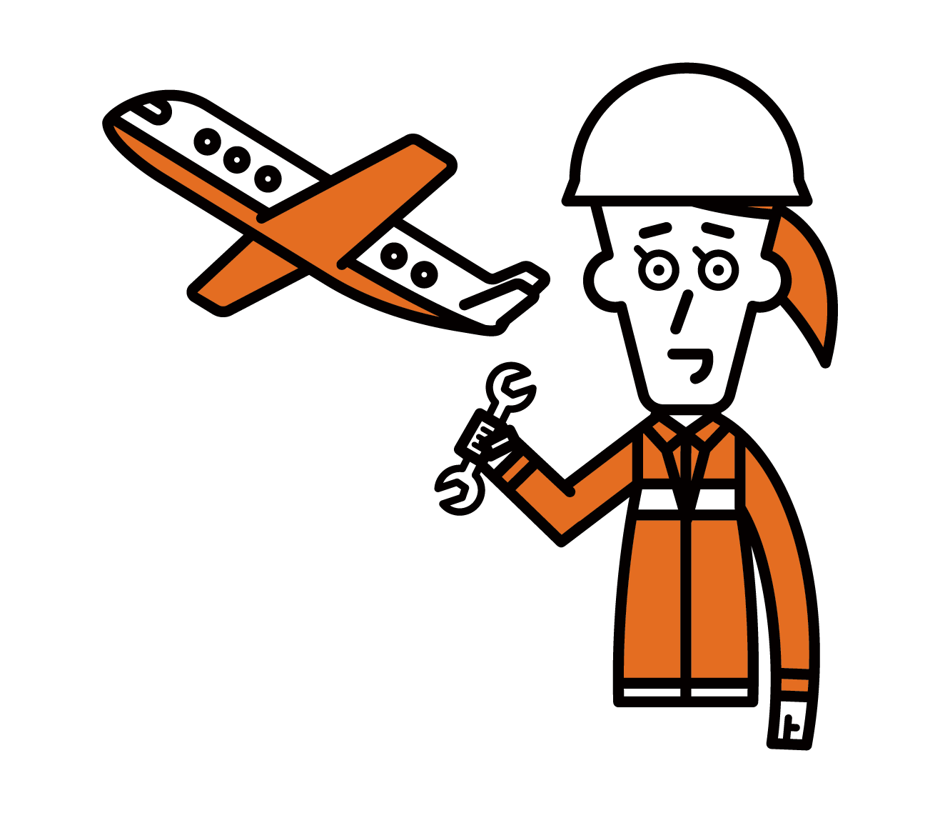 Illustration of an aviation mechanic (woman)
