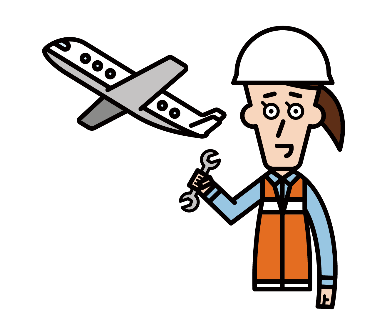 Illustration of an aviation mechanic (woman)
