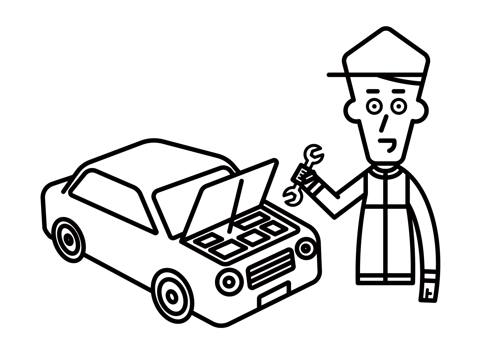 自動車整備士（男性）のイラスト