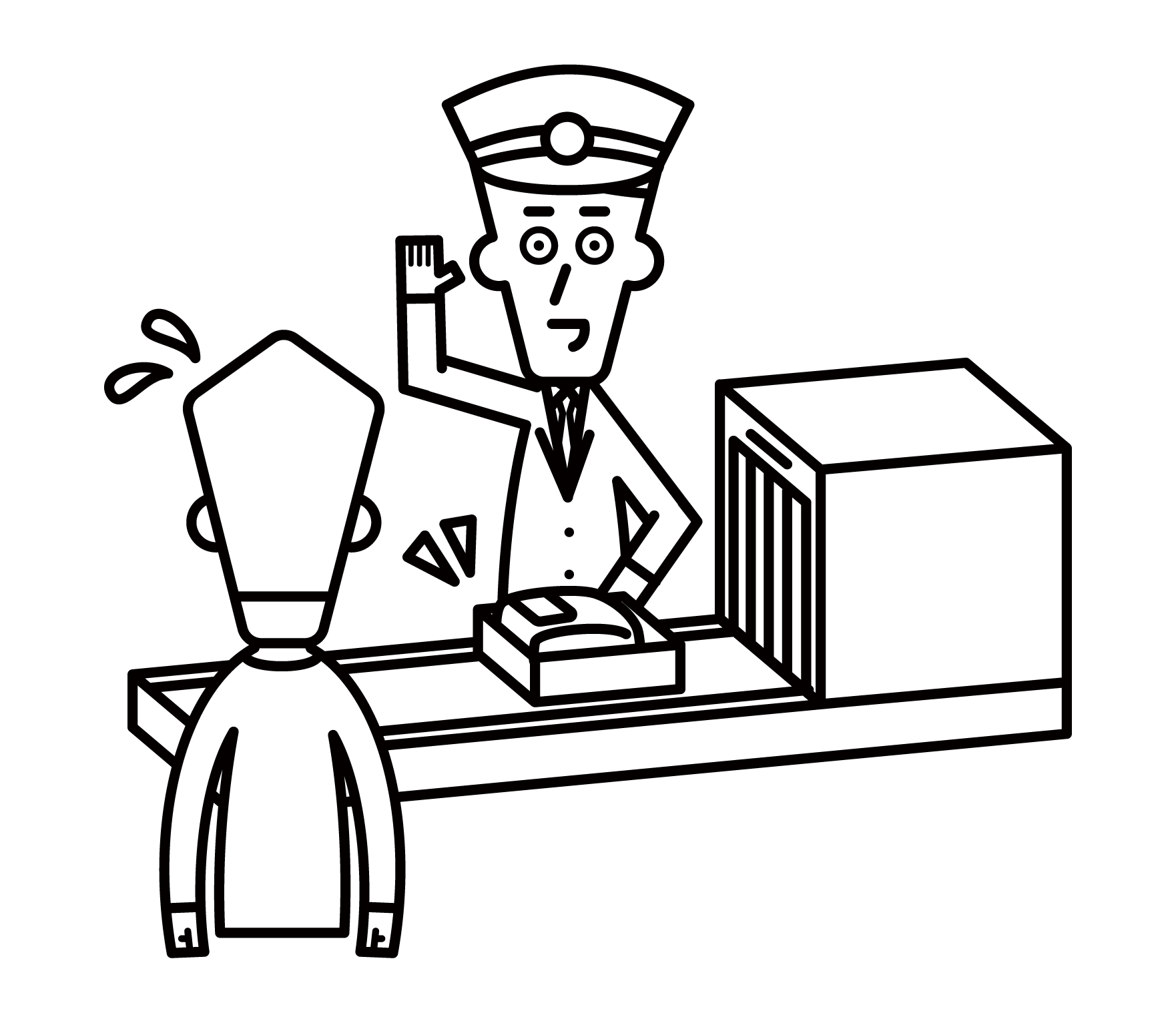 Illustration of a duty official (male) at the airport