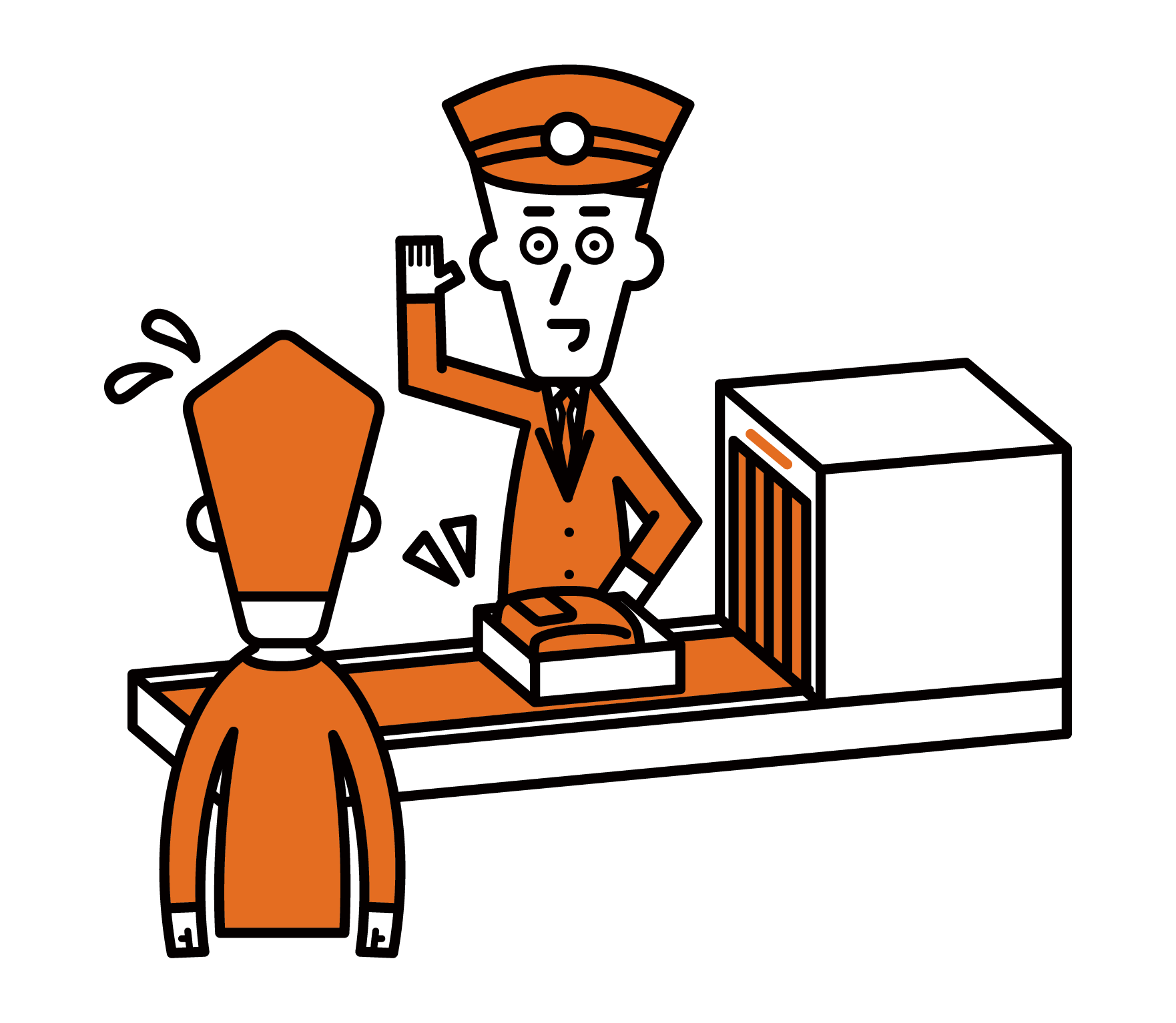 Illustration of a duty official (male) at the airport