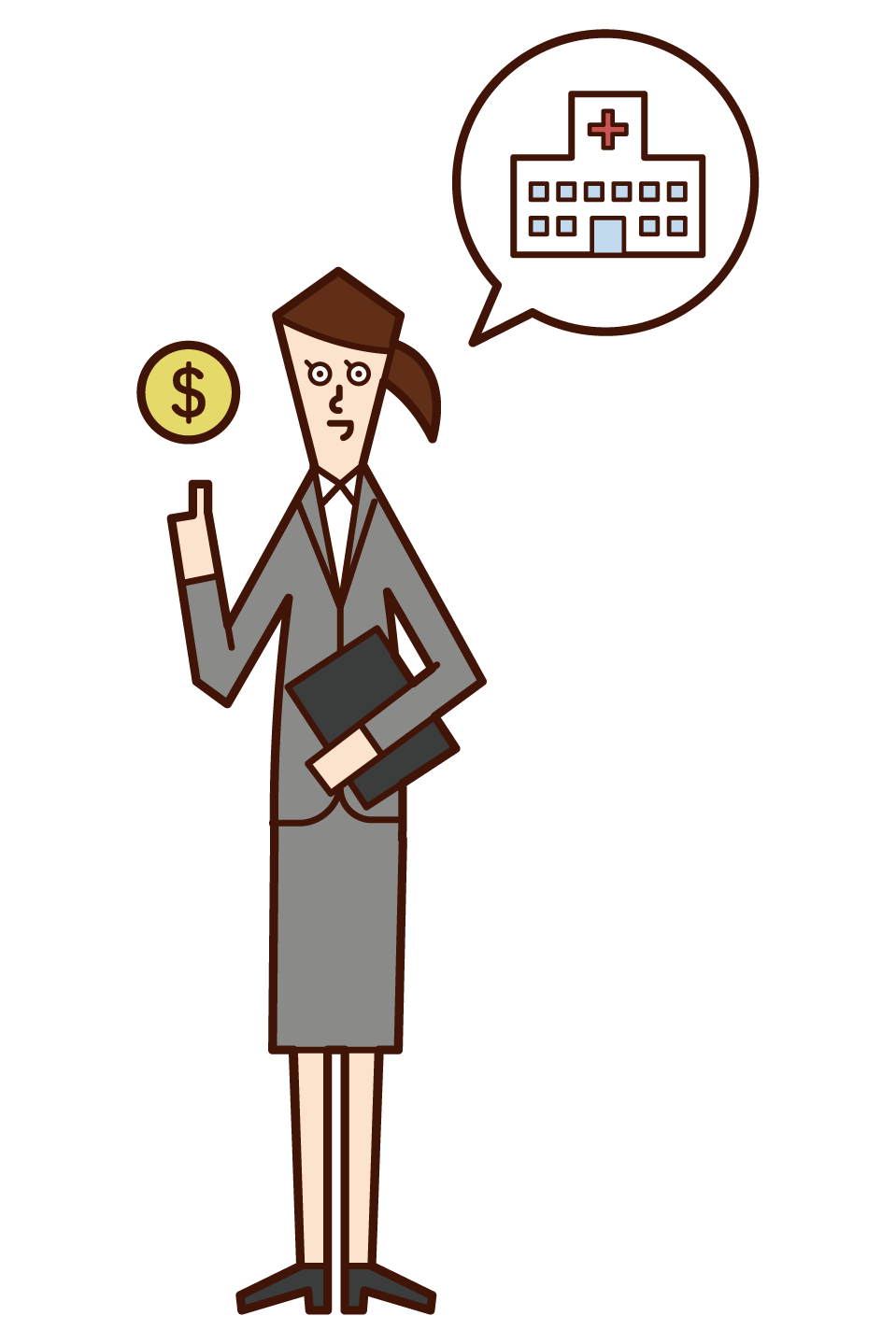 Illustration of an employee of a life insurance company (woman)
