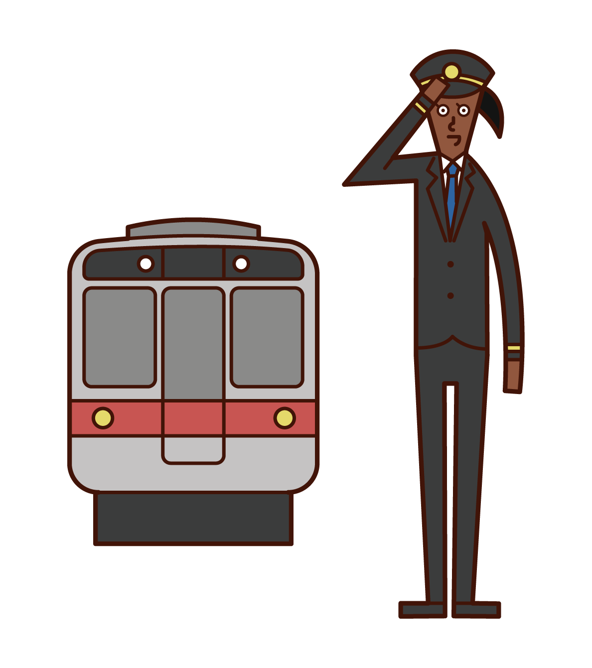 車掌・鉄道会社社員（女性）のイラスト | フリーイラスト素材 KuKuKeKe（ククケケ）