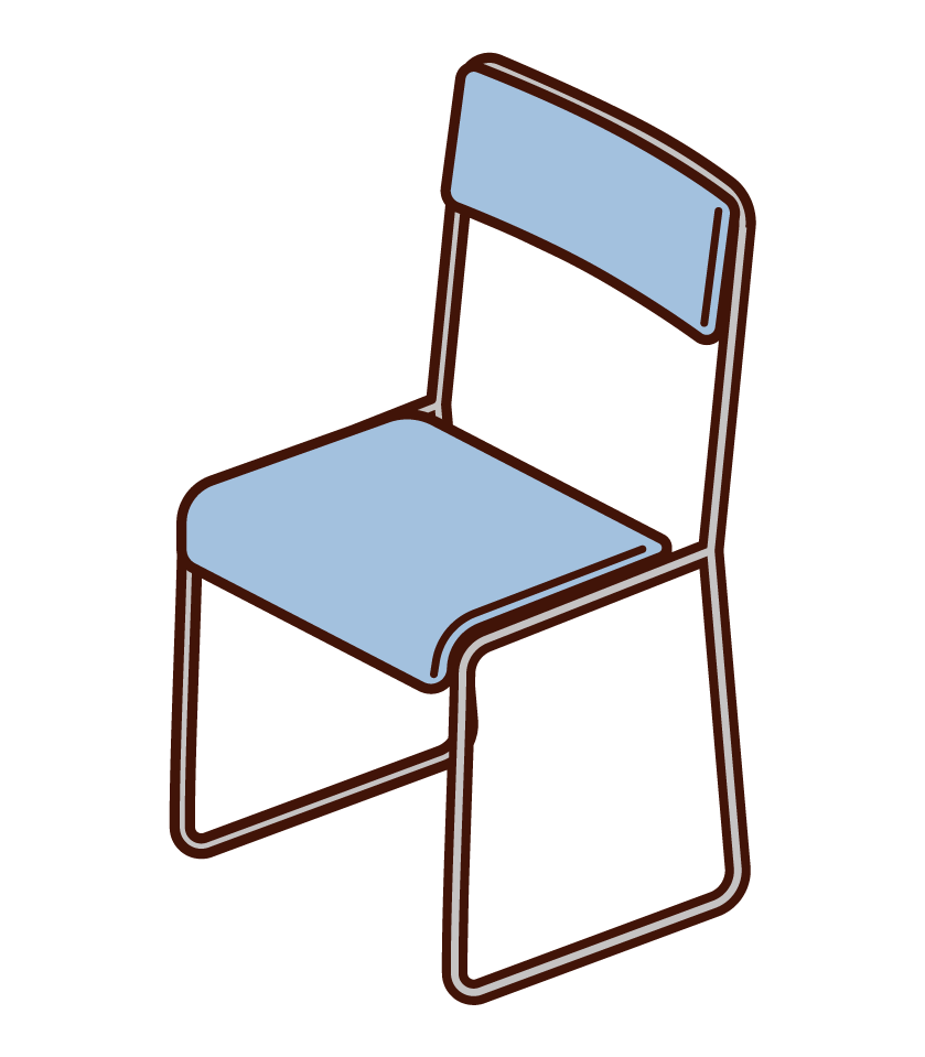 Illustration of a wooden chair from the front