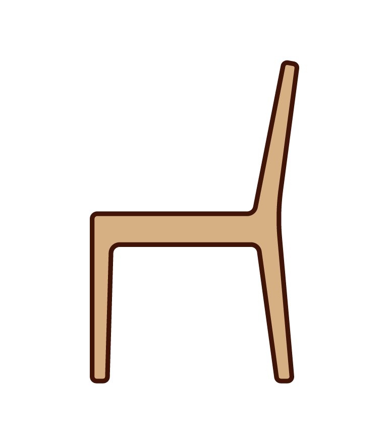 Illustration of a wooden chair from the side