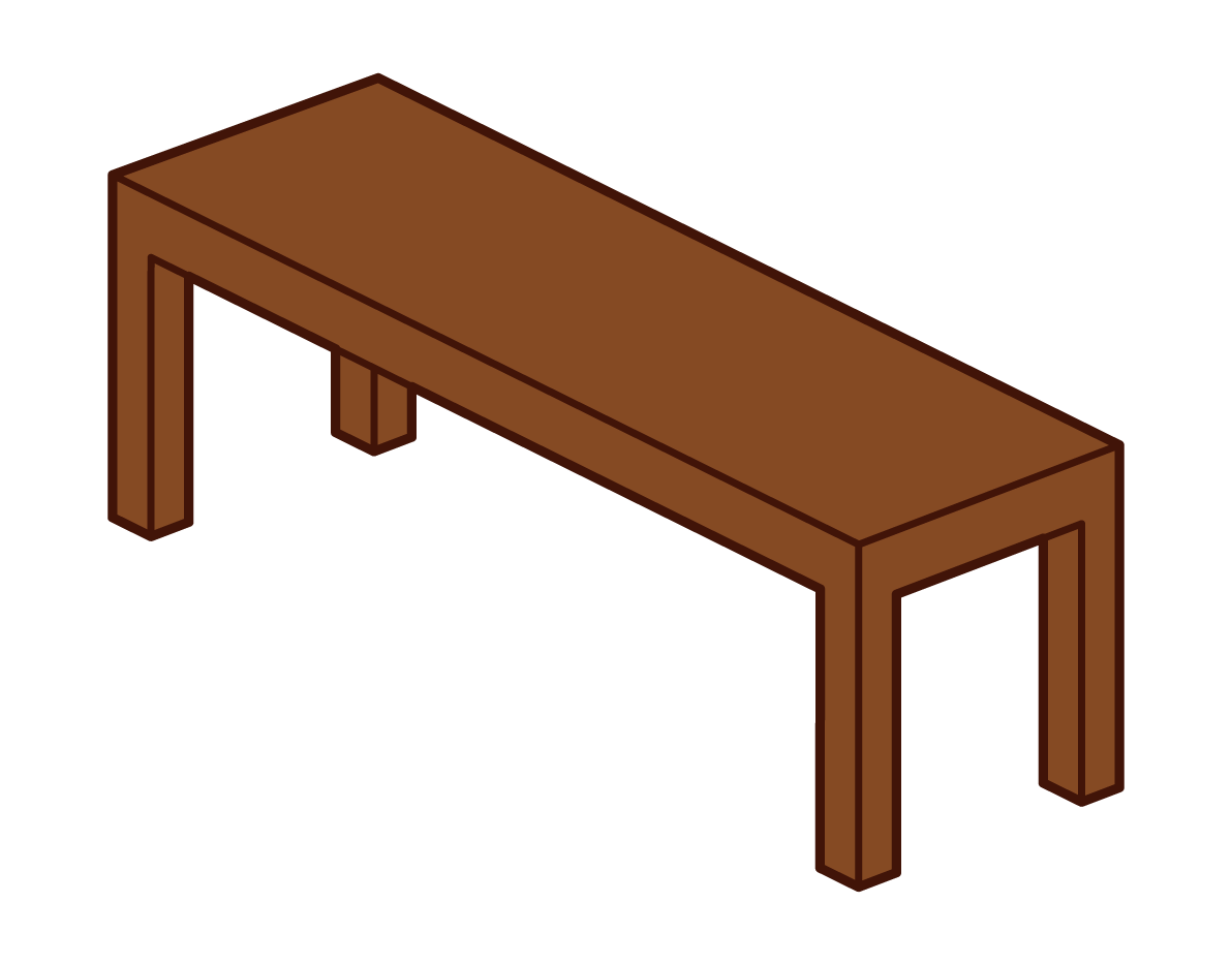 Illustration of a wooden chair from the front