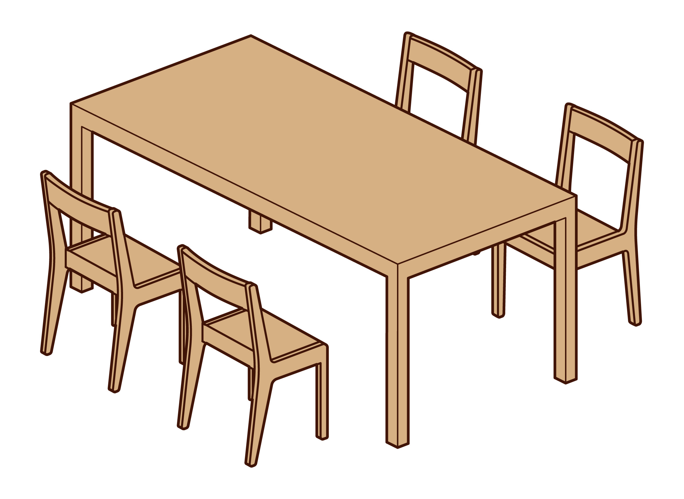 餐桌和椅子插圖