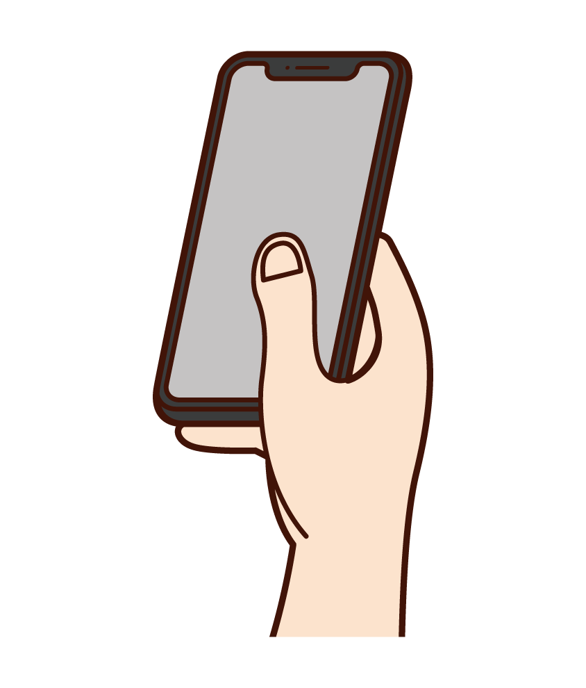 Hand illustration to operate your smartphone