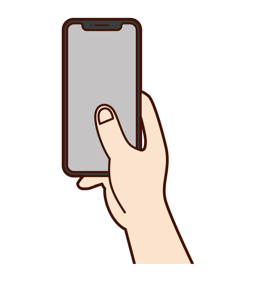 Hand illustration to operate your smartphone