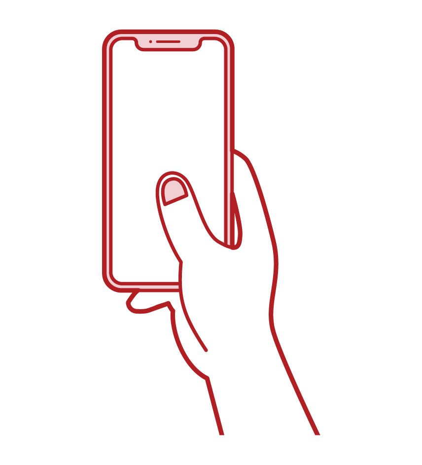 Hand illustration to operate your smartphone