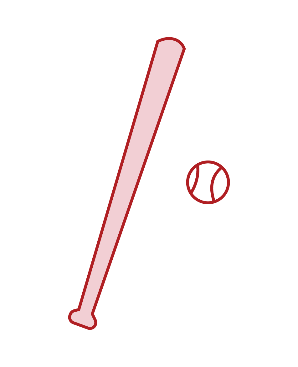 棒球棒和球的插圖