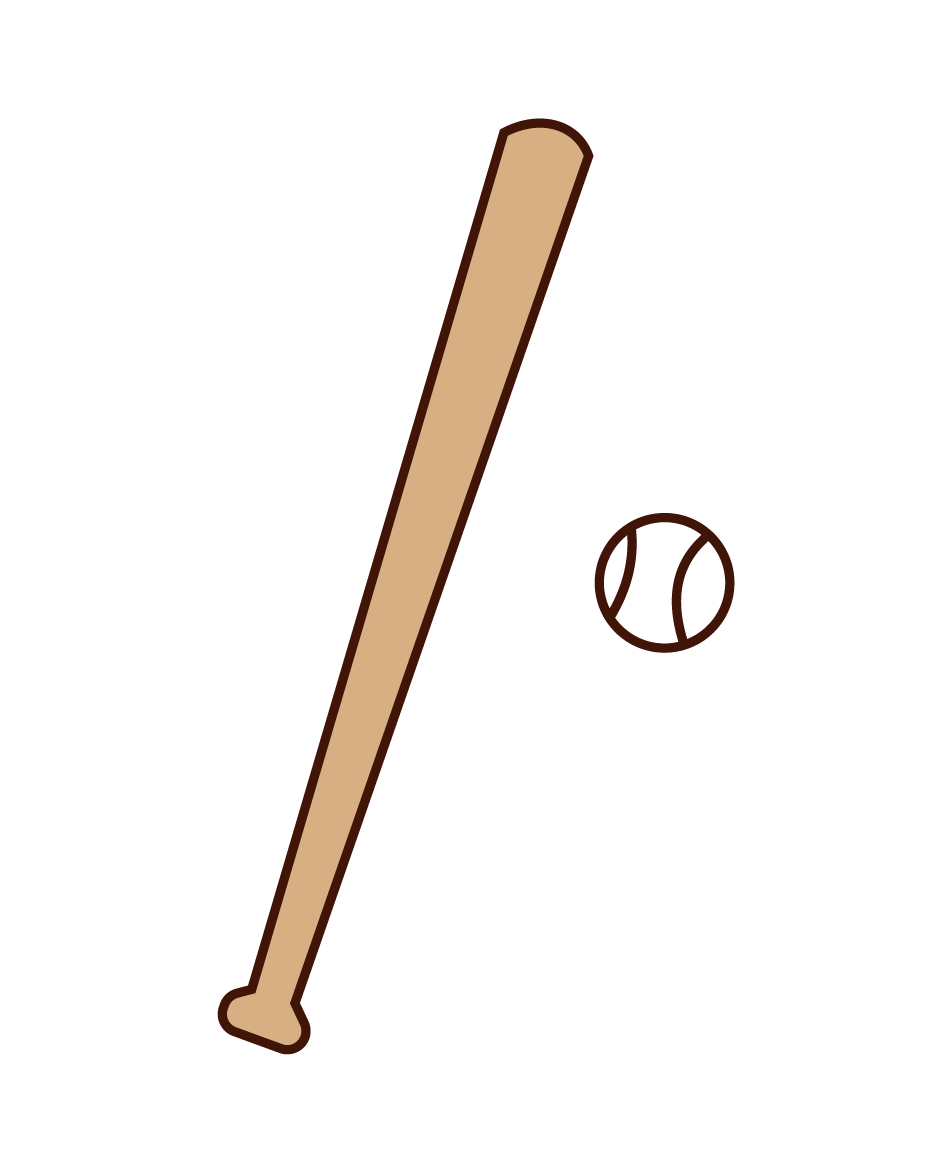 棒球棒和球的插圖
