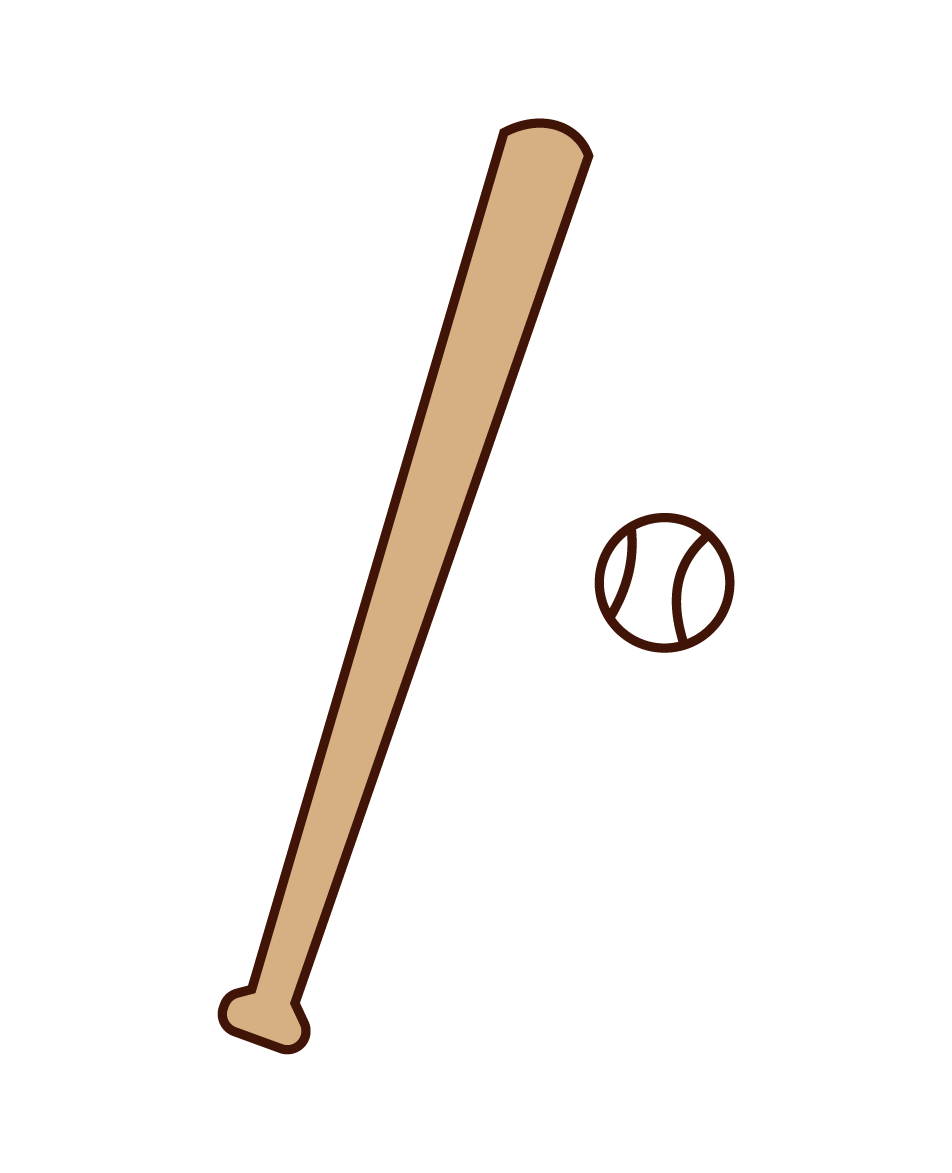 Baseball Bat and Ball Illustrations