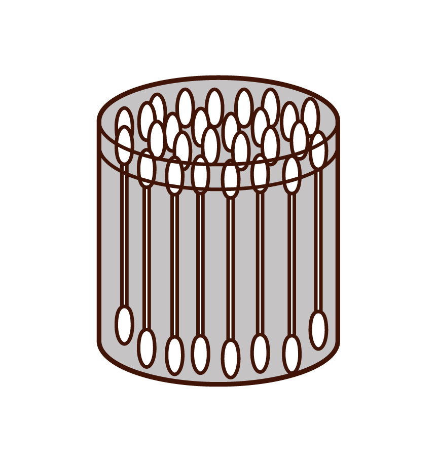 Illustration of a cotton swab in a package