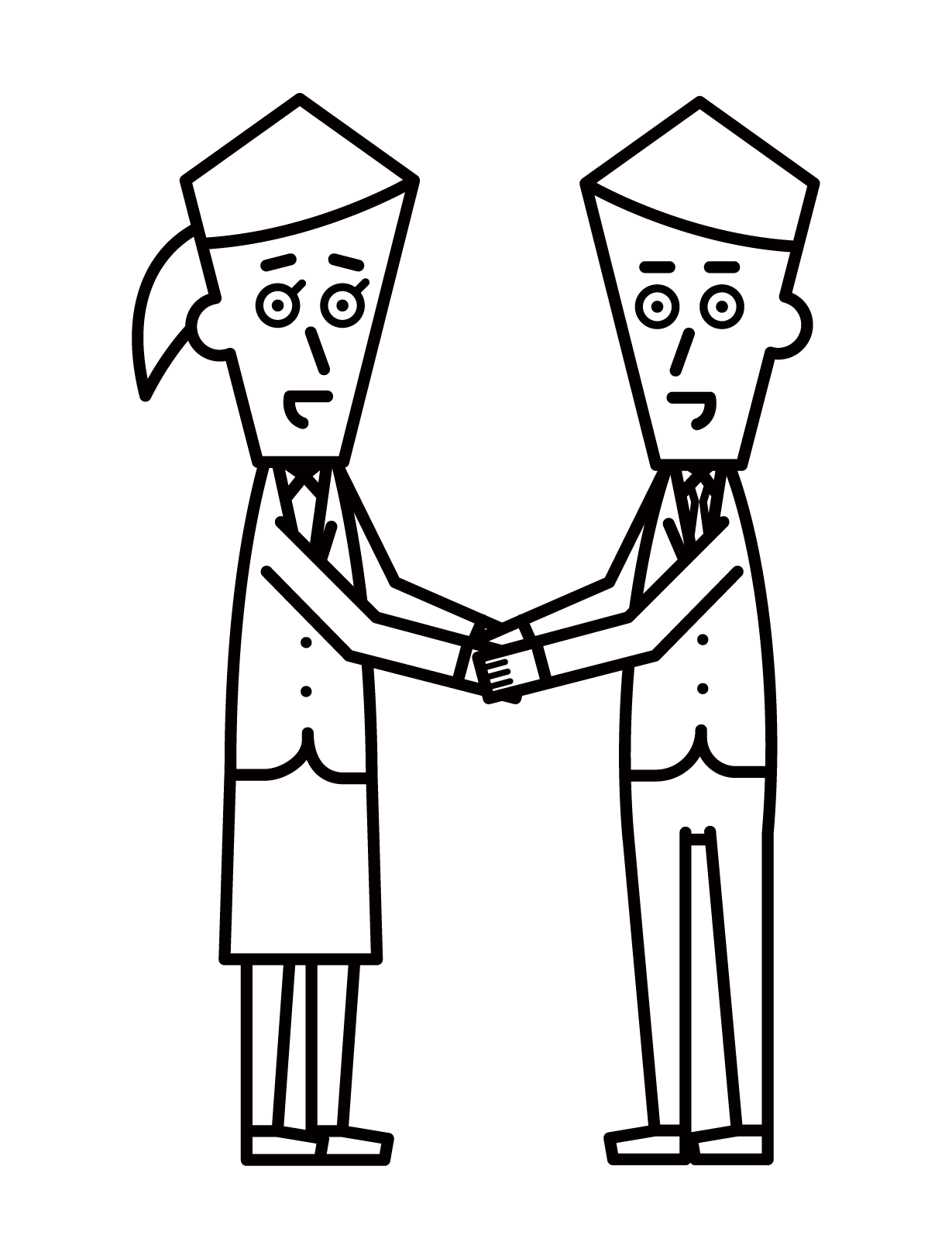 握手的人（男人和女人）的插圖