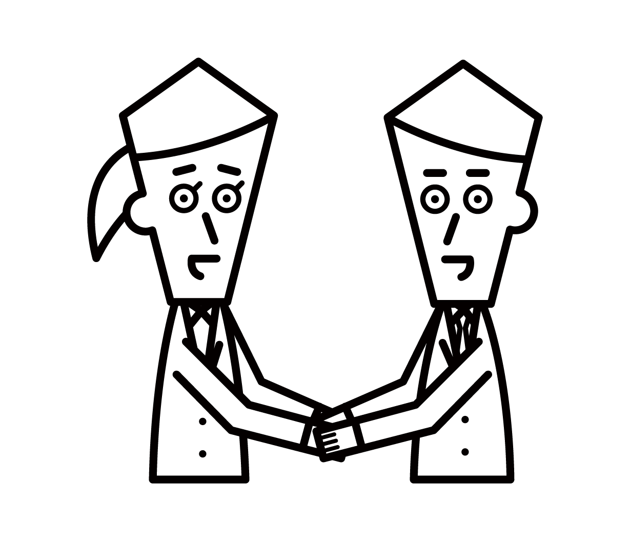 握手的人（男人和女人）的插圖