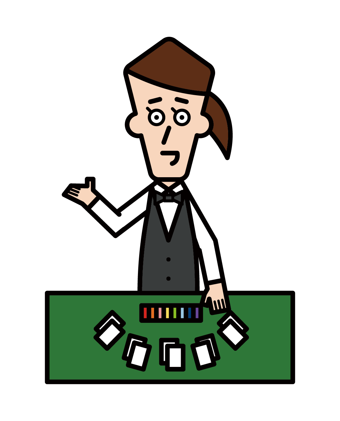 Illustration of a casino dealer (male)