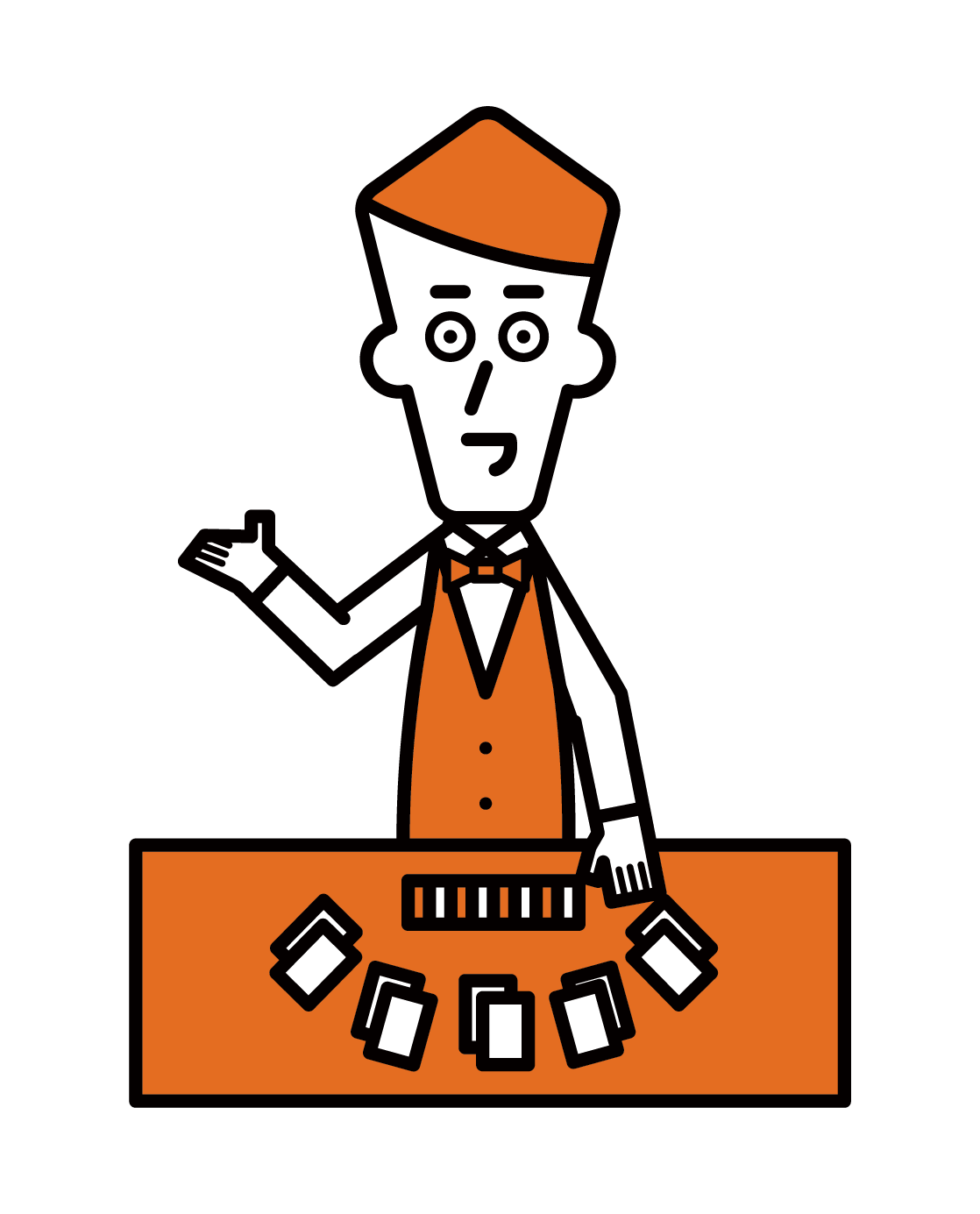 Illustration of a casino dealer (male)