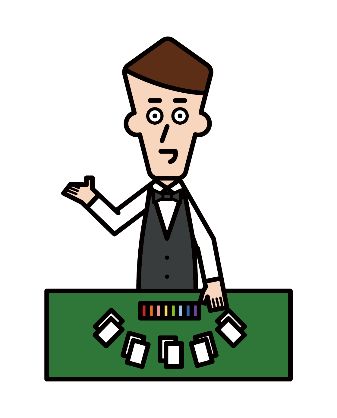 Illustration of a casino dealer (female)