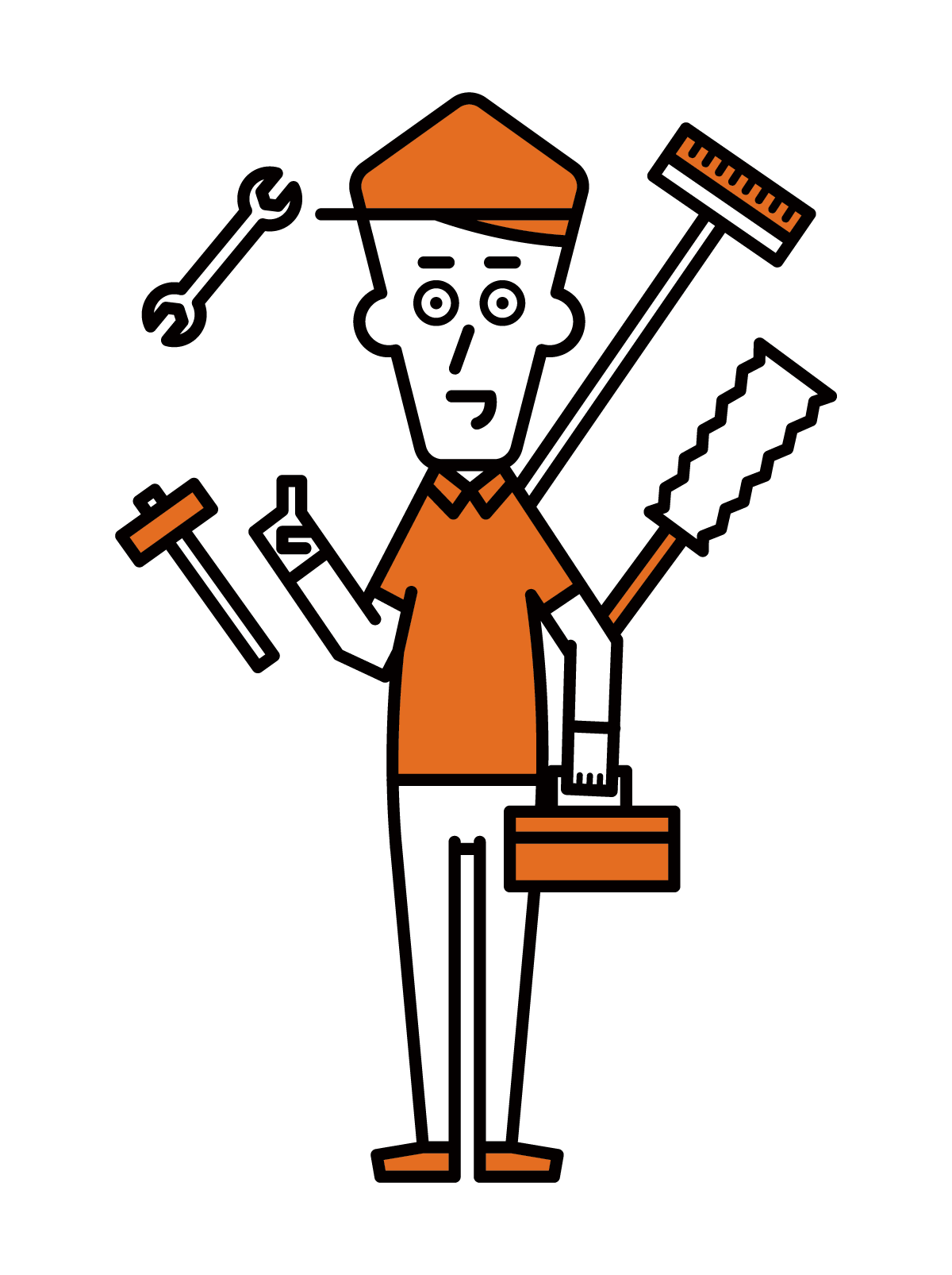Illustration of a handyman (male)