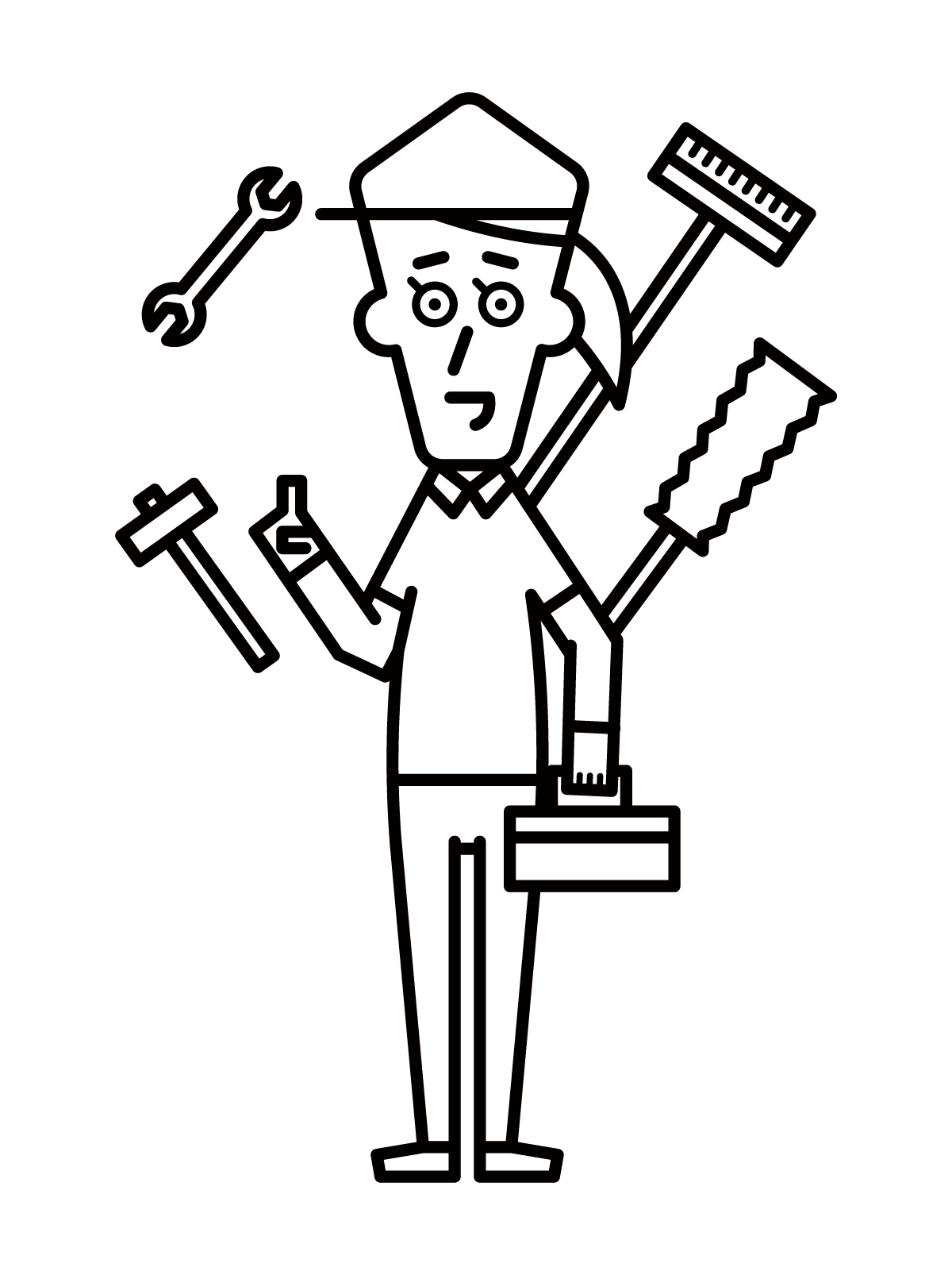 Illustration of a handyman (female)