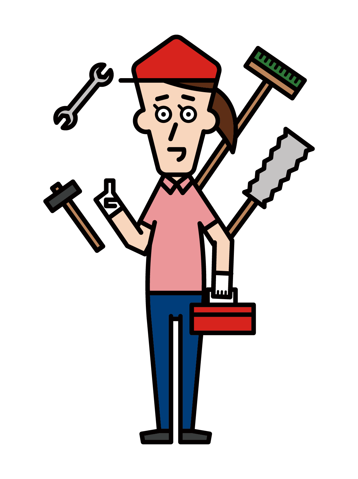 Illustration of a handyman (male)