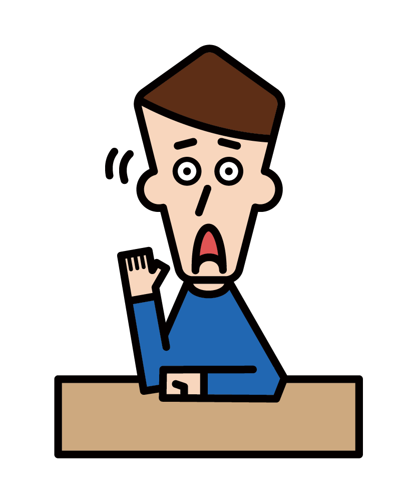 Illustration of a surprised person (male)