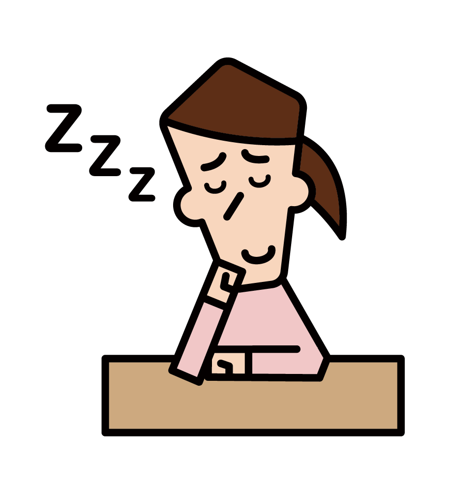 Illustration of a woman dozing while sitting