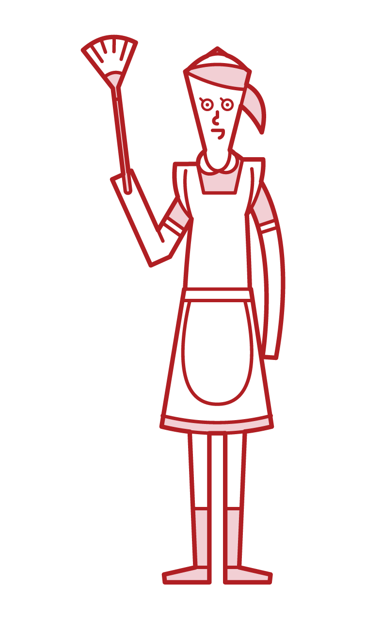 Illustration of housekeeper and maid (female)