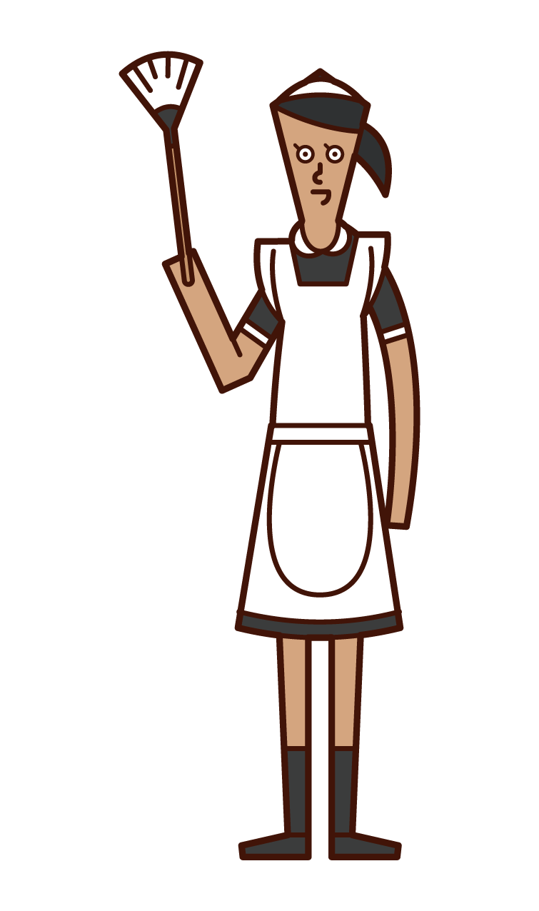 Illustration of housekeeper and maid (female)