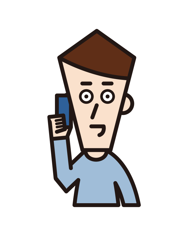 Illustration of a person (male) on the phone