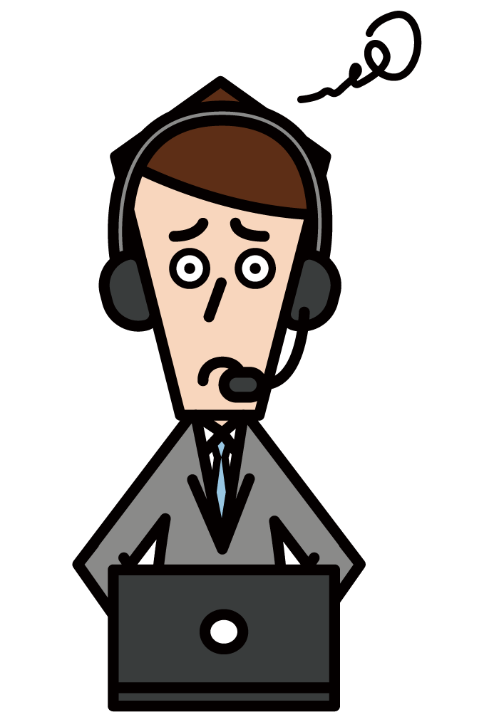 Angry Customer Support Telephone Operator Call Center (Male) Illustration