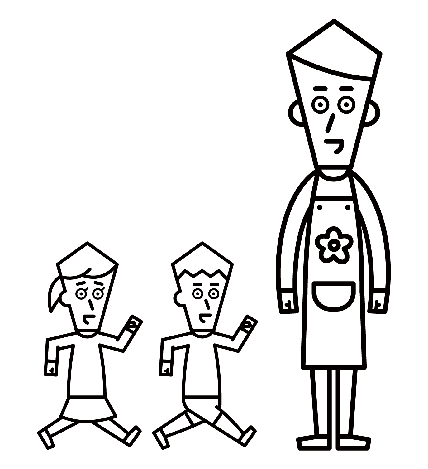 Illustration of a nursery teacher (male) watching over children