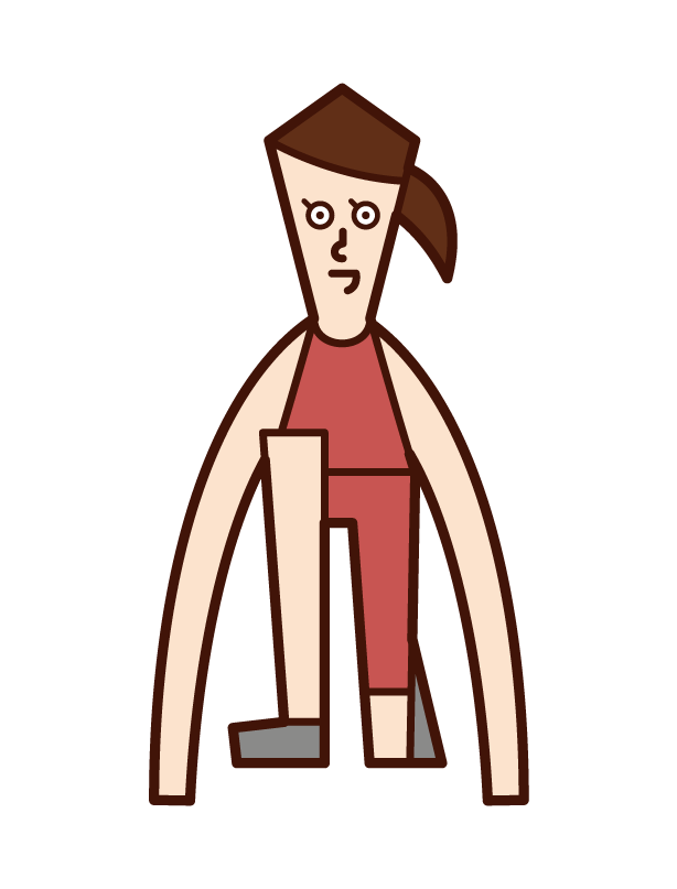 Illustration of a woman who starts crouching