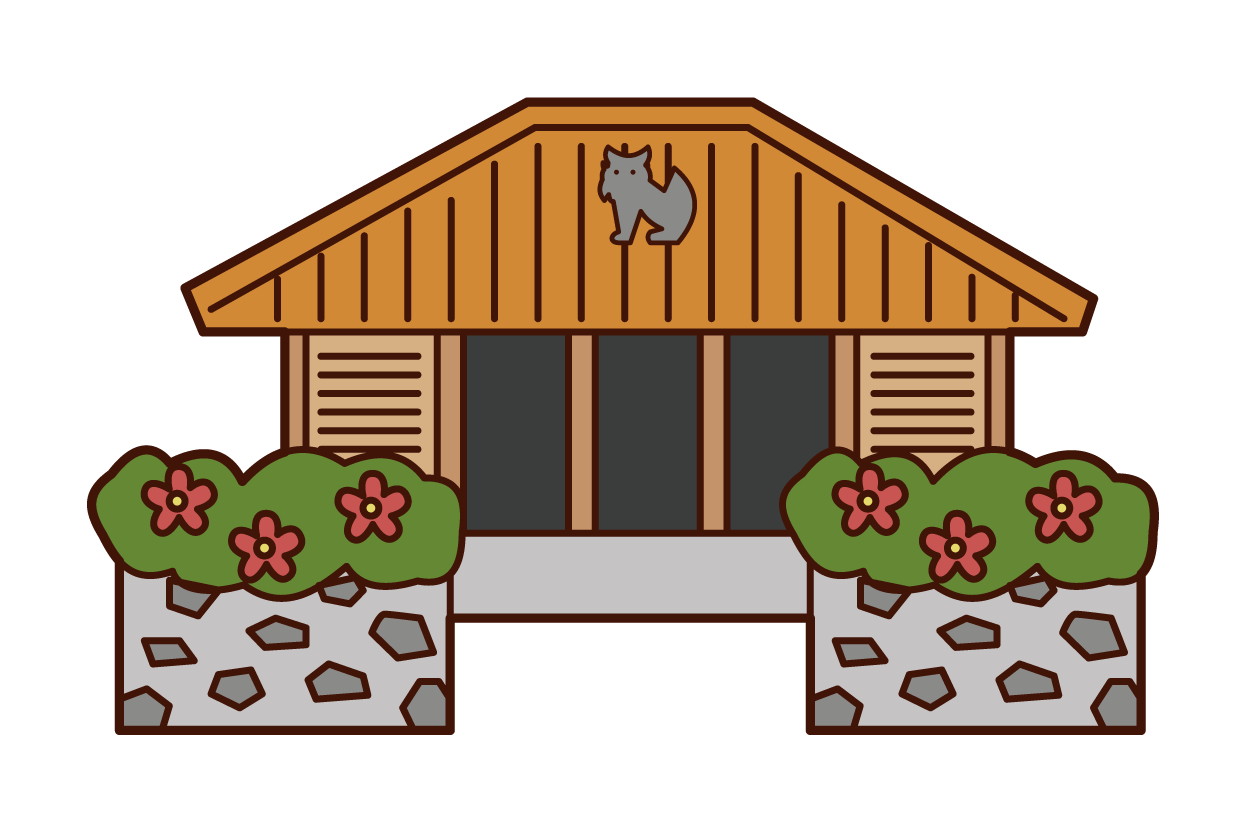 Illustration of a house in Okinawa