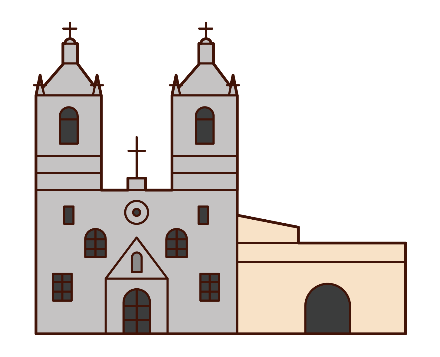 Illustration of san antonio missionary facilities
