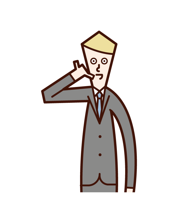 Illustration of a person (man) posing on the phone