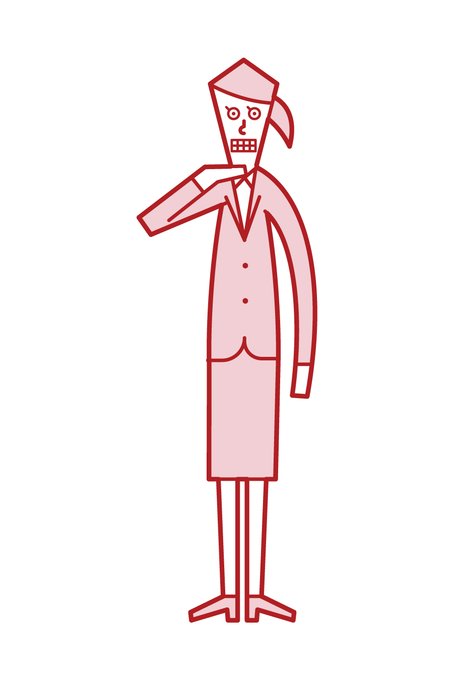 Illustration of a person (woman) posing for a restructuring