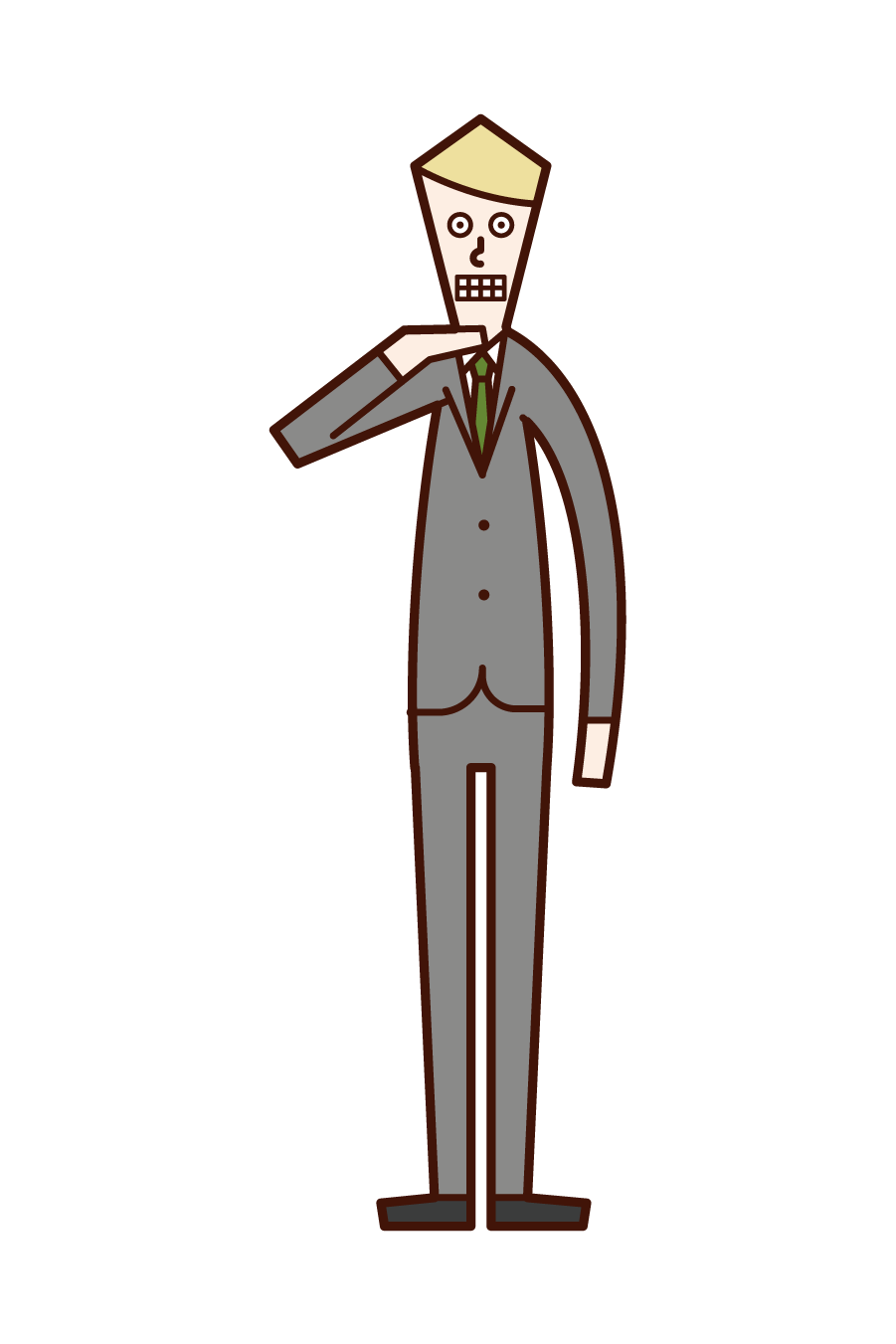 Illustration of a person (man) posing for a restructuring