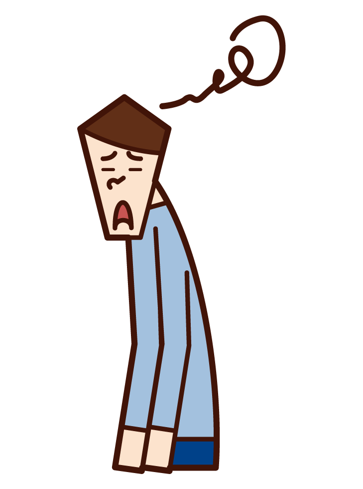 Illustration of a man with a tired face
