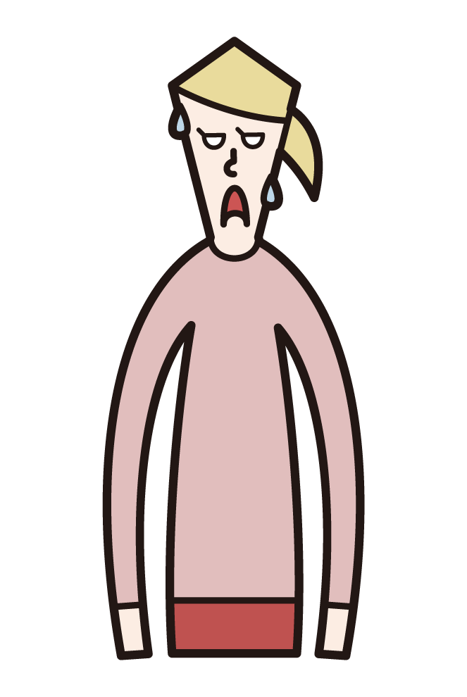Illustration of a person (woman) who looks disgusting