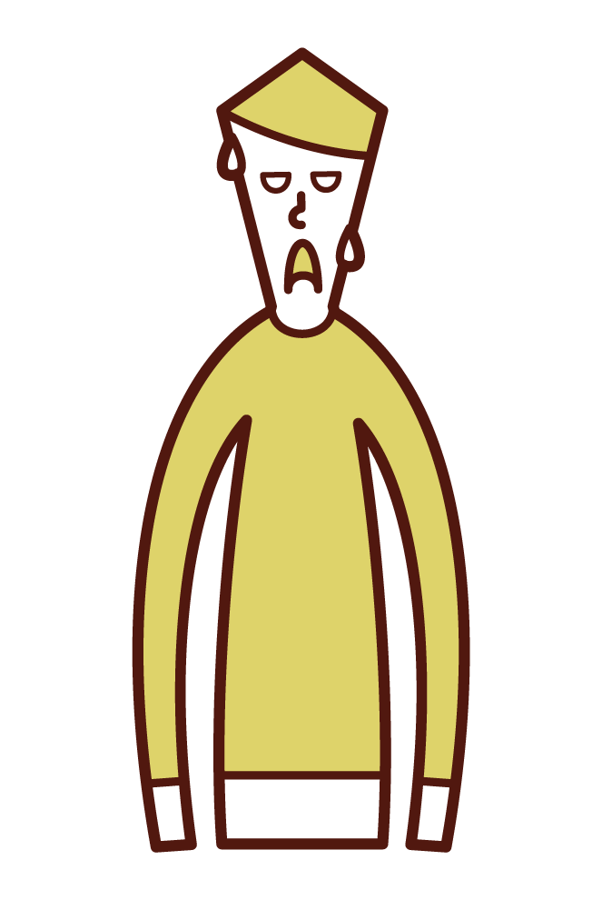 Illustration of a person (male) who looks disgusting