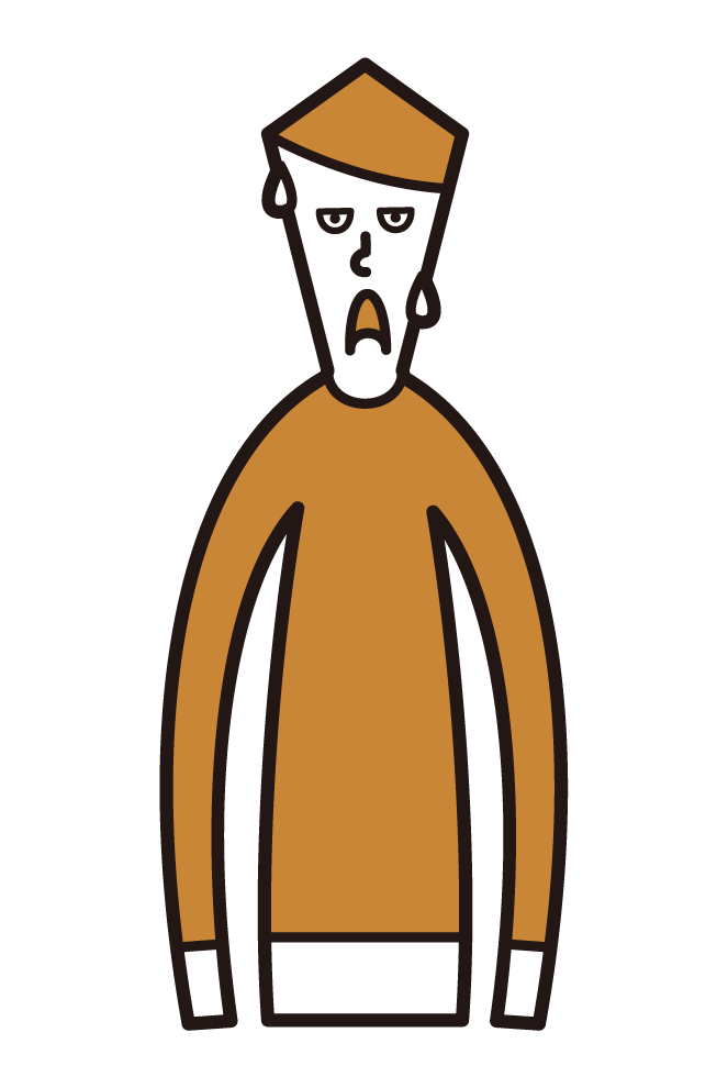 Illustration of a person (male) who looks disgusting