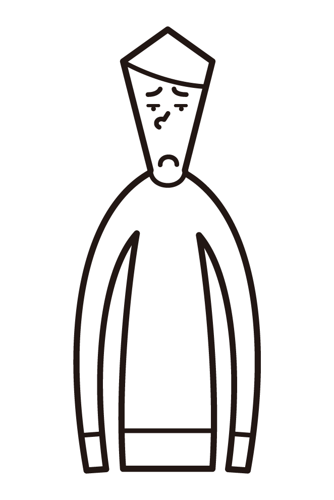 Illustration of an expressionless person (male)